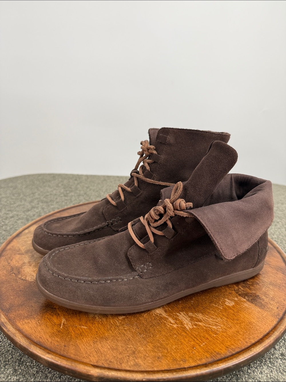 Sperry Boots Wm 10 Brown Suede Moccasin Ankle High Top